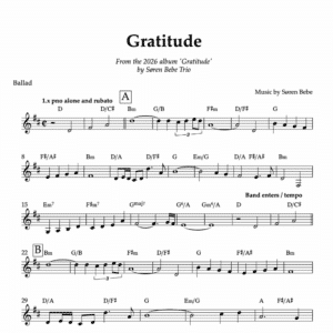 Soren Bebe trio Gratitude album sheet music